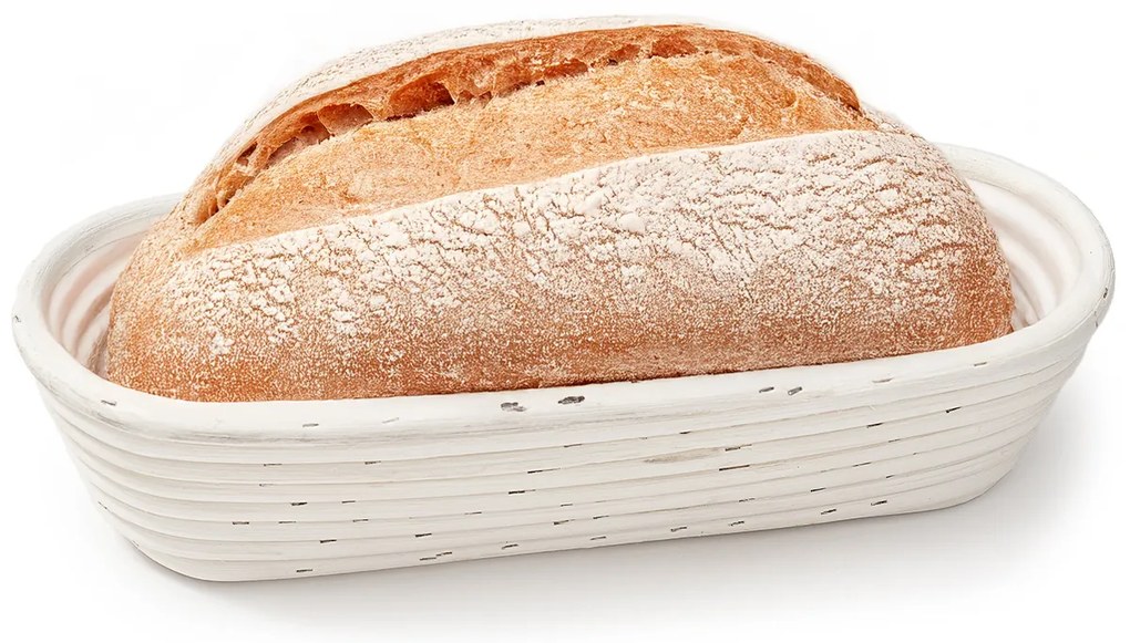 HOME ELEMENTS Owalny koszyk z wkładem z tkaniny, 35 x 14 cm x 7,5 cm, L