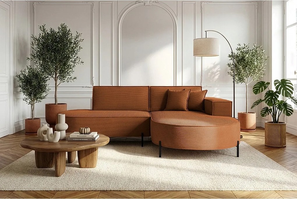 Narożnik Parma Studio Hills, tkanina Poso, prawy, pomarańczowy (40)