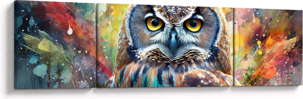 Obraz - Malowanie sowy (170x50 cm)
