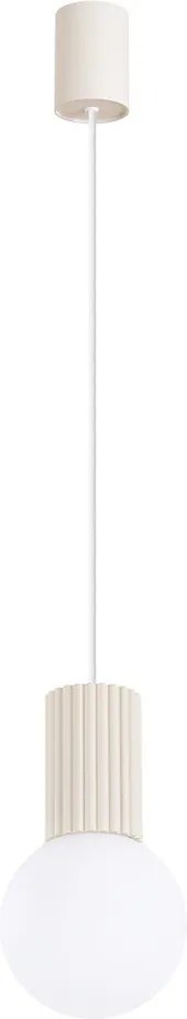 Kremowa lampa wisząca ze szklanym kloszem ø 12 cm Orbital – Sollux
