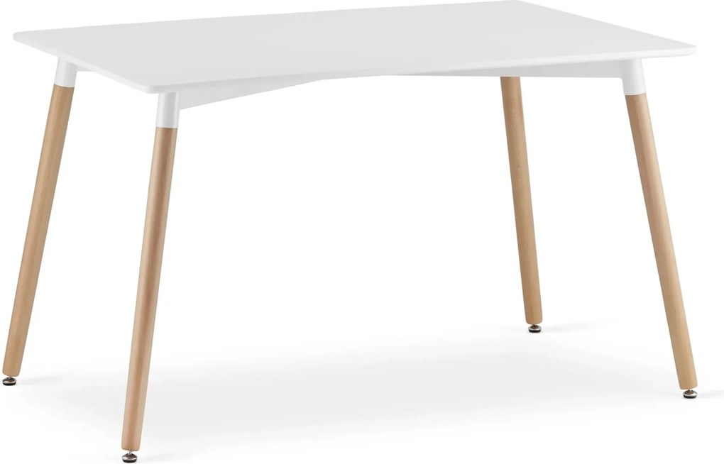 Biały stół + 4 szare krzesła na bukowych nogach W5-H41