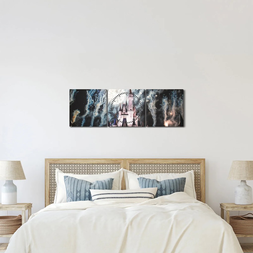 Obraz - Magiczne Królestwo (z zegarem) (90x30 cm)