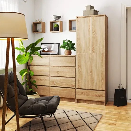 Skandynawski regał do biura dąb sonoma F9-L87