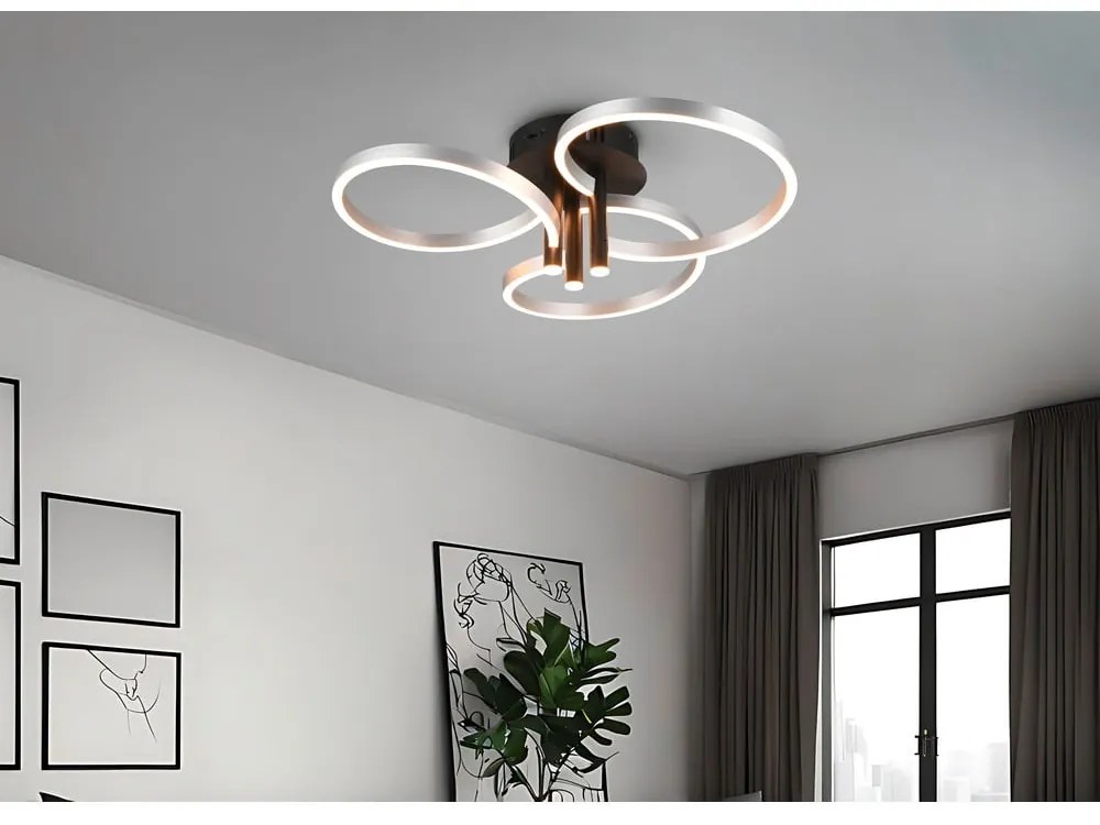 Lampa sufitowa LED w czarno-srebrnym kolorze ze ściemniaczem Caruso – Trio
