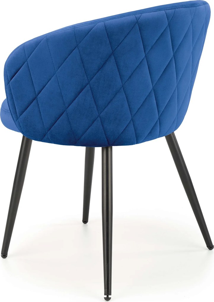 Velvetowy fotel do jadalni z podłokietnikami K430
