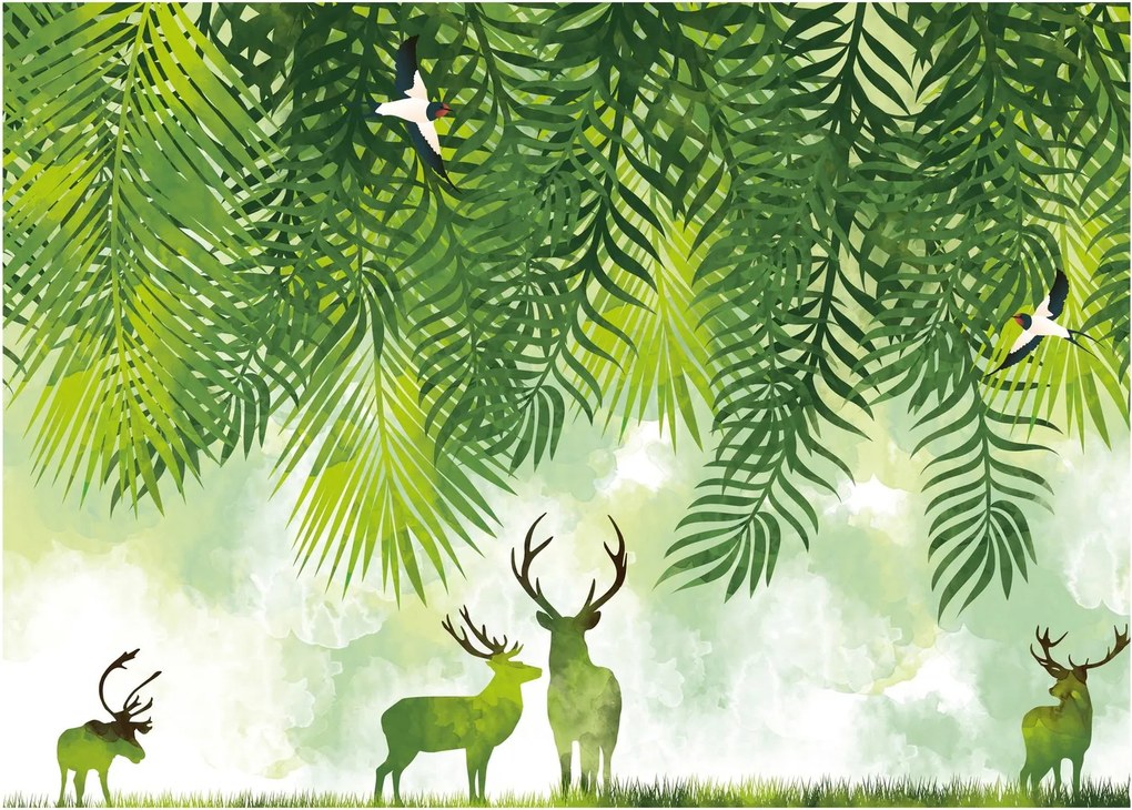 Obraz - Jeleń w lesie (70x50 cm)