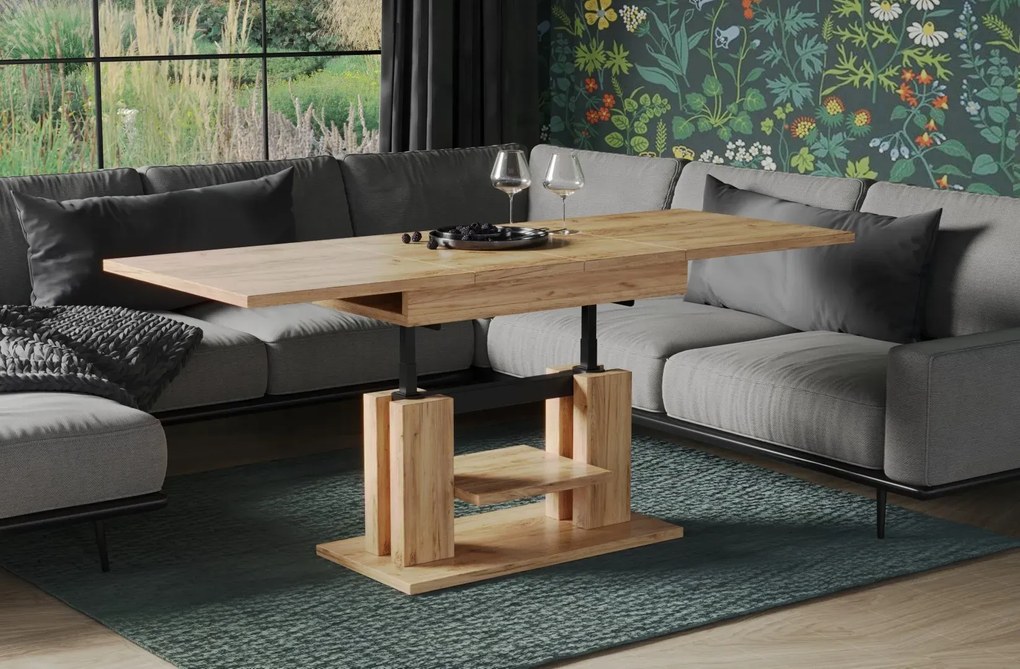 Ława rozkładana podnoszona ISO 110(170)x65 dąb złoty craft ENDO