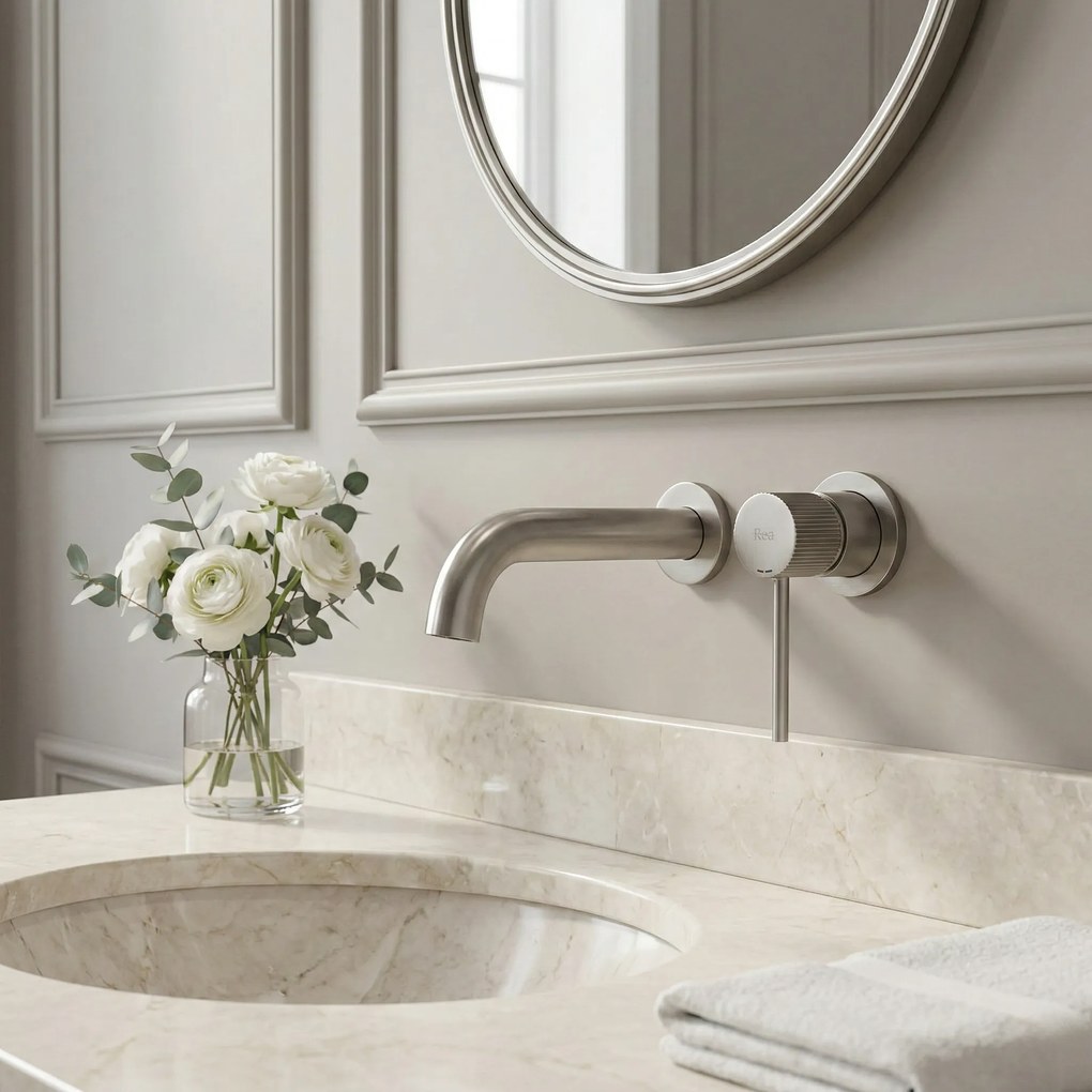 Bateria Umywalkowa Podtynkowa Rea Lungo Stripe Nikiel Szczotkowany