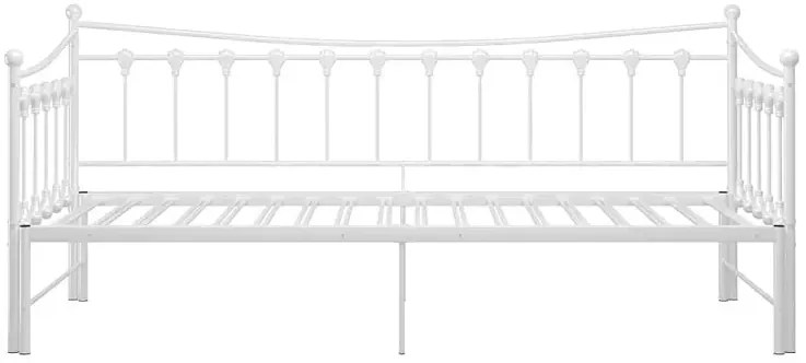 Białe rozkładane łóżko metalowe 90x200 cm T3-A86