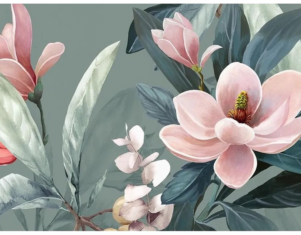 Zielona pościel jednoosobowa z bawełny organicznej Descanso Rose, 140x220 cm