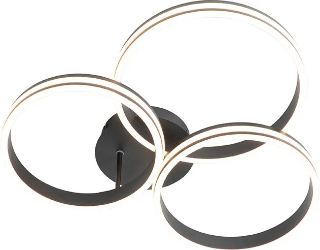 Plafon czarny w tym LED 3-stopniowy ściemniacz 3-światła - Navara