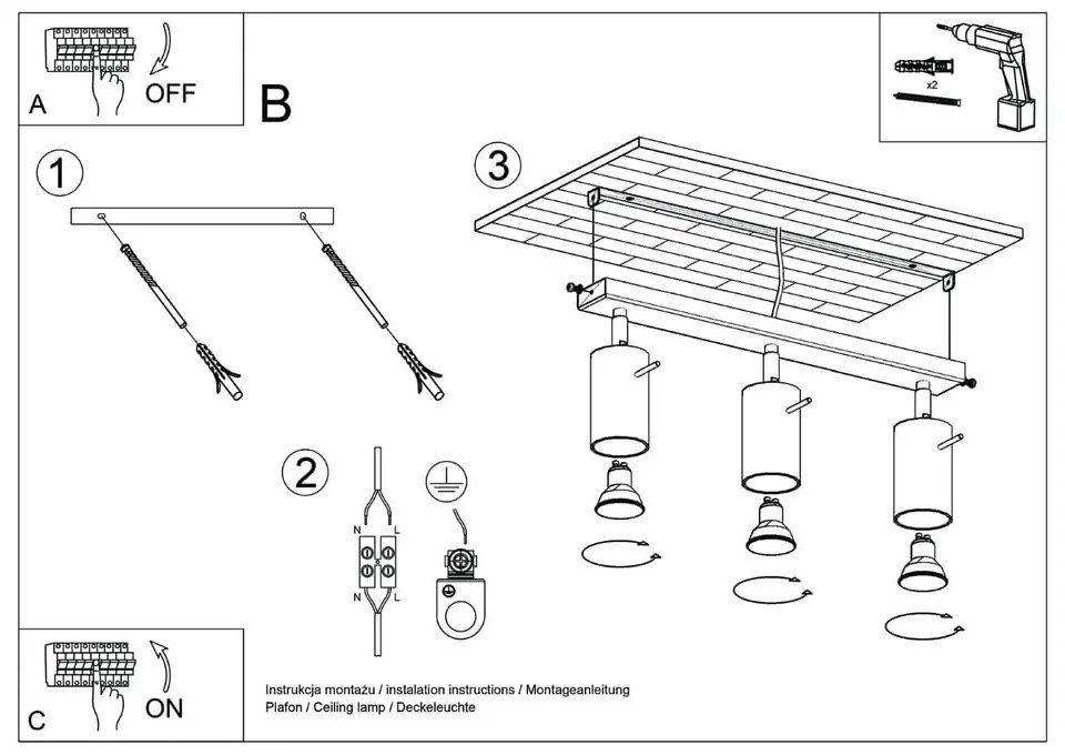 Zielona lampa punktowa 6x45 cm Etna – Sollux