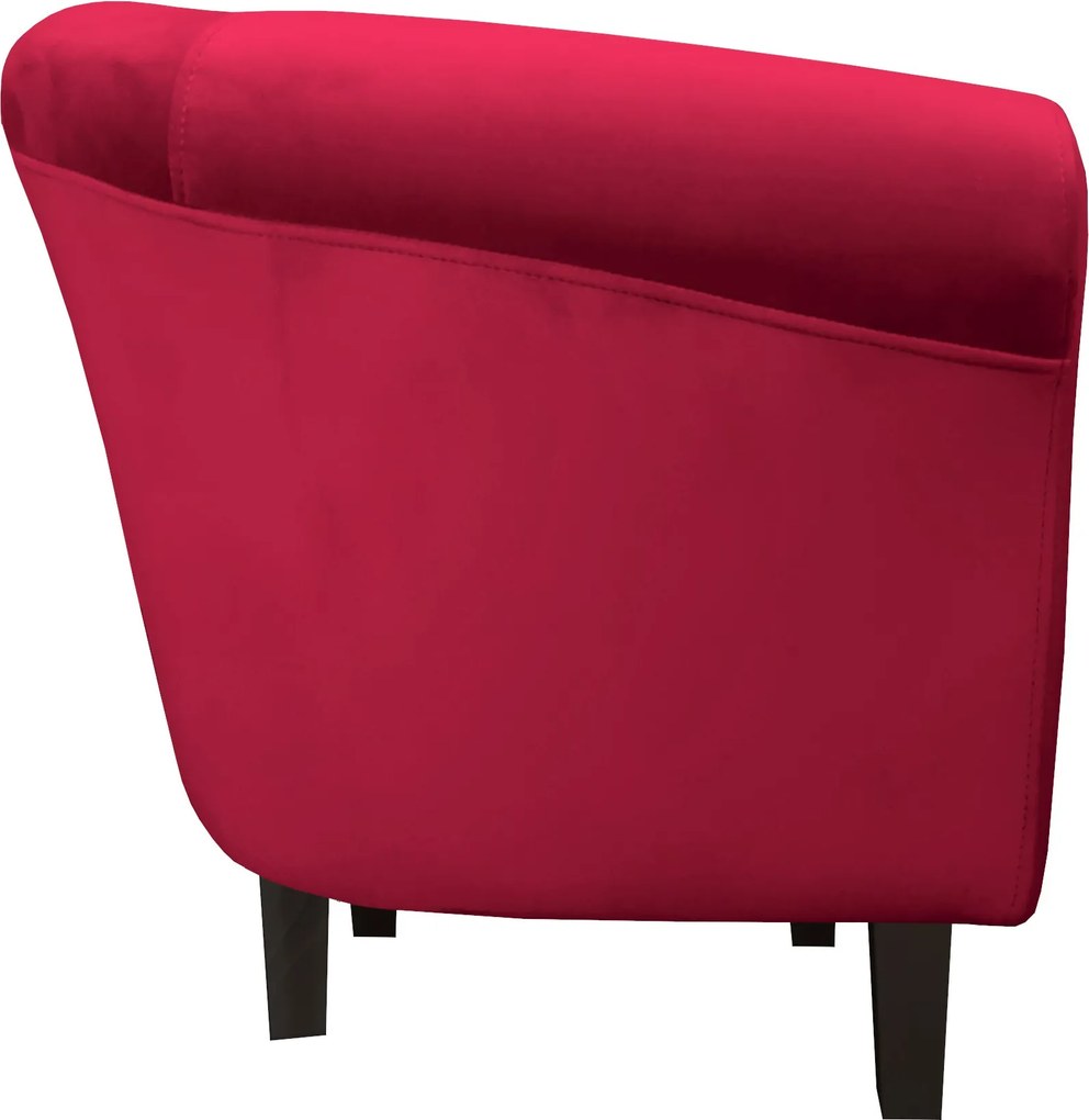 Fotel Milo tkanina Welur wygodny fotel tapicerowany do salonu i sypialni : Kolor nogi - Venge, Kolor tkaniny - VELVET - MG31, Wysokość nogi - 15 cm