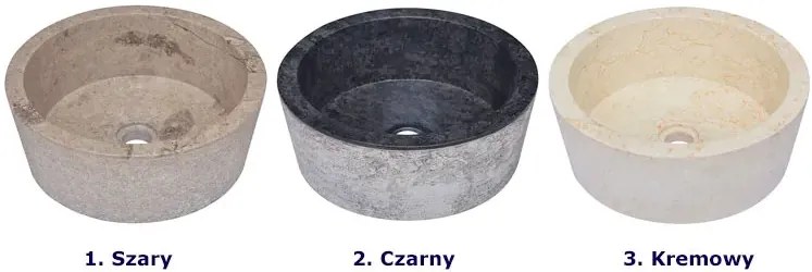 Czarna okrągła umywalka z marmuru C2-K91