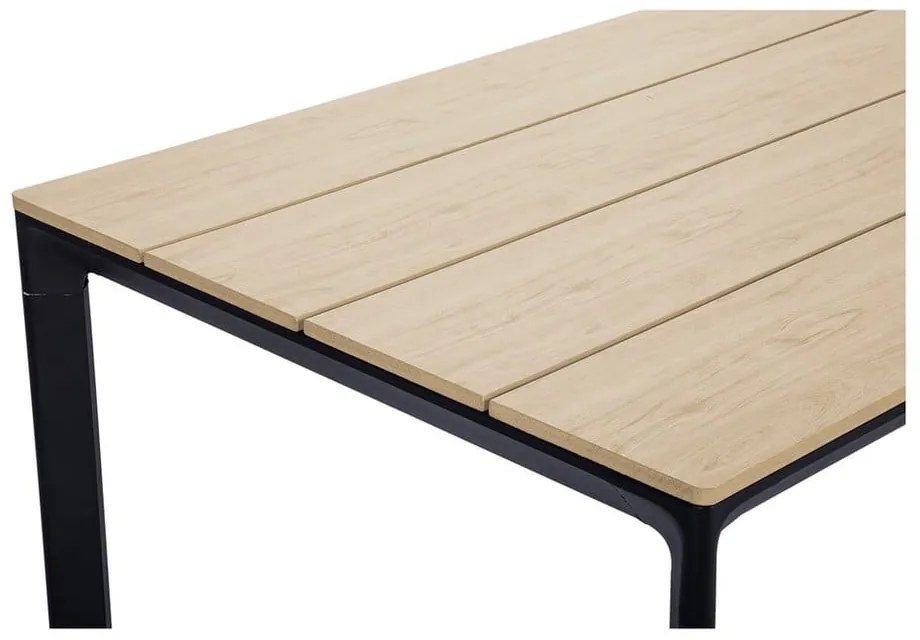Zestaw 4 czarnych krzeseł Kai i naturalnego stołu Thor – Bonami Essentials