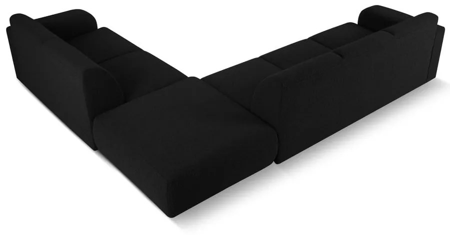 Czarny narożnik z materiału bouclé (prawostronny) Molino – Micadoni Home
