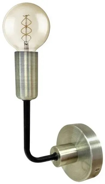 Czarny industrialny kinkiet ścienny z dodatkiem patyny - V137-Vileta