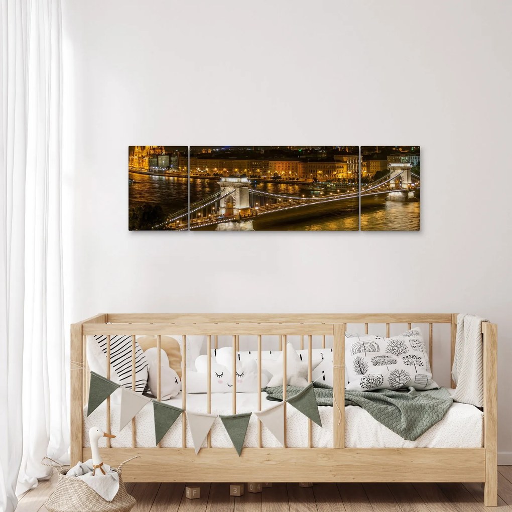 Obraz miasta nocą (170x50 cm)