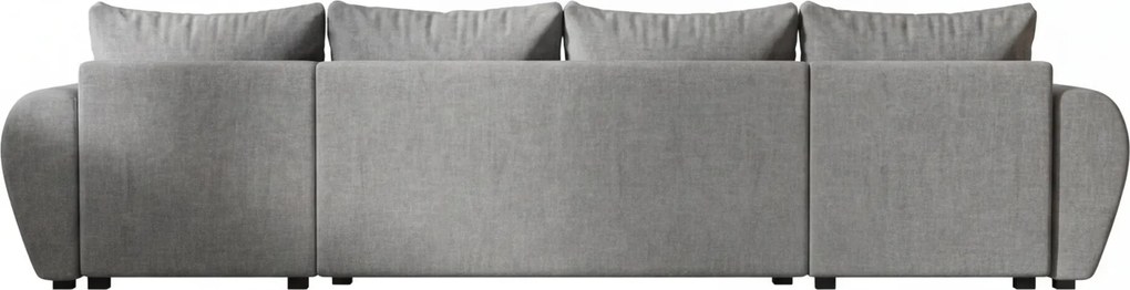 Rozkładana obustronna sofa w kształcie U SEVIO 311x145 cm, szara + 2 poduszki GRATIS