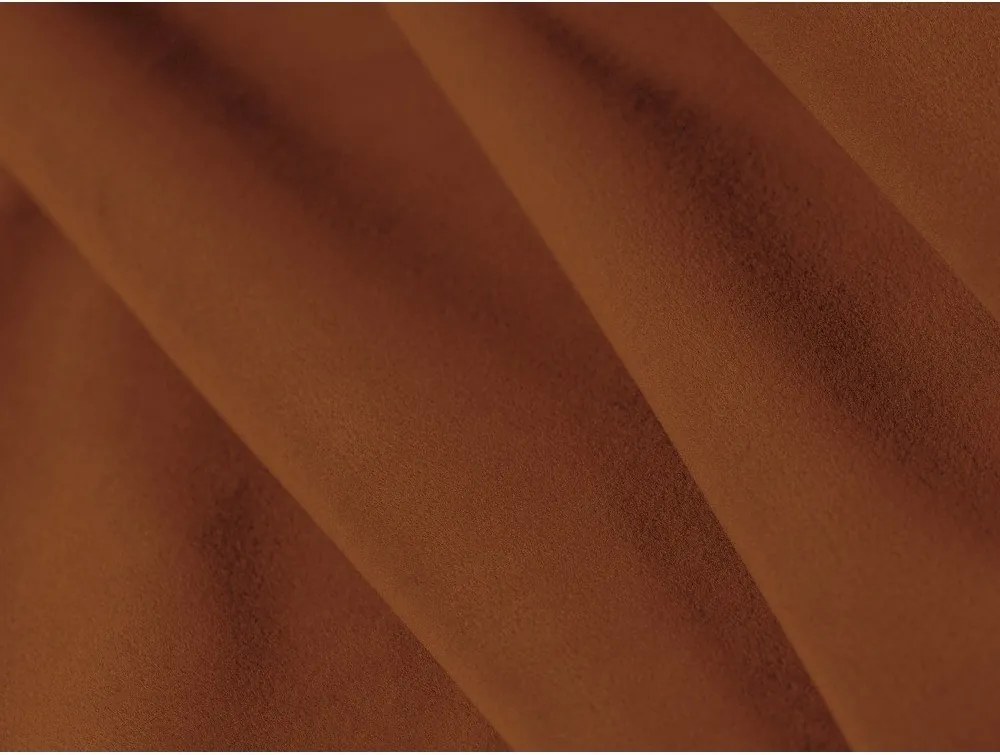 Tapicerowane łóżko dwuosobowe ze schowkiem ze stelażem 160x200 cm w kolorze terakoty Eric – Micadoni