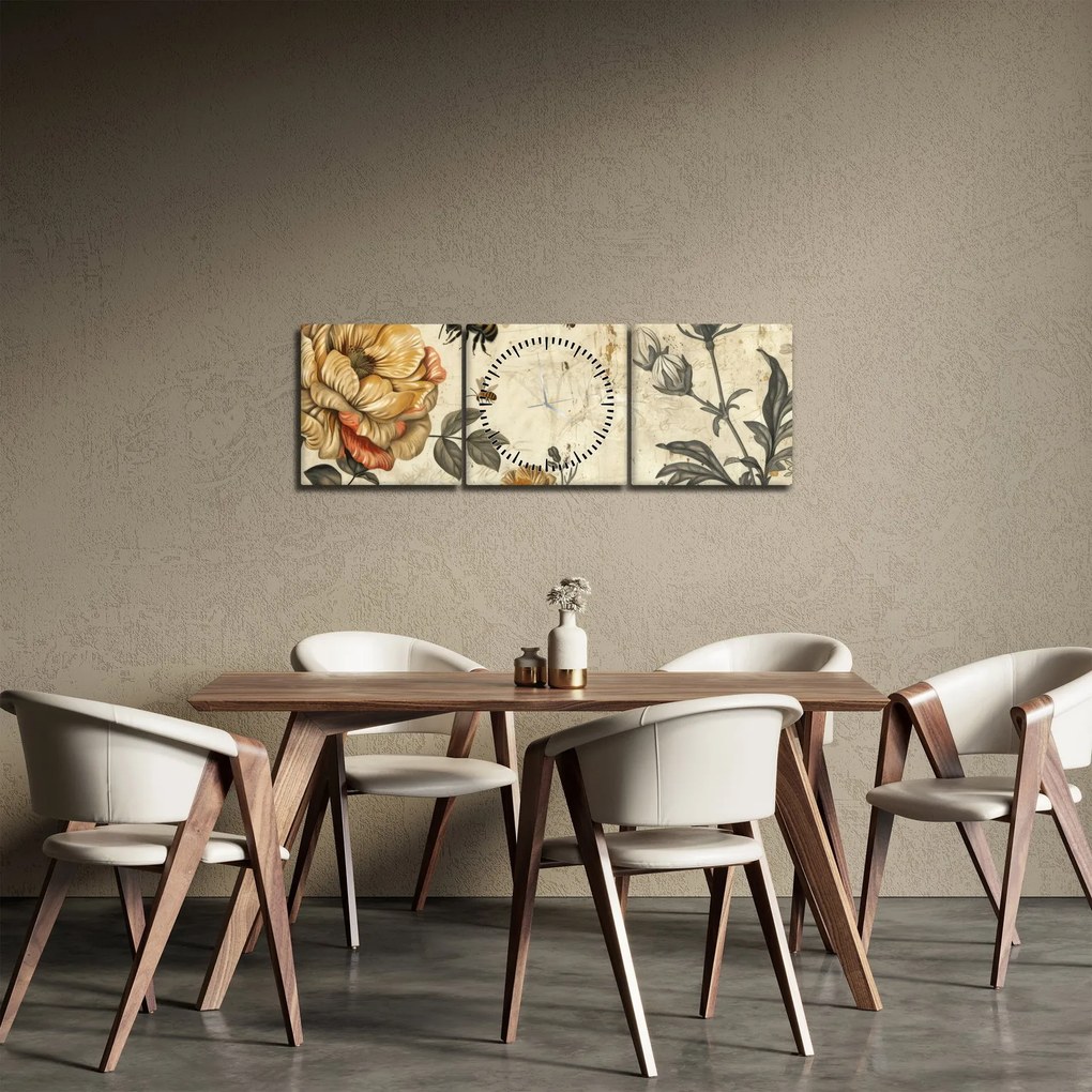 Obraz - Bee Meadow (z zegarem) (90x30 cm)