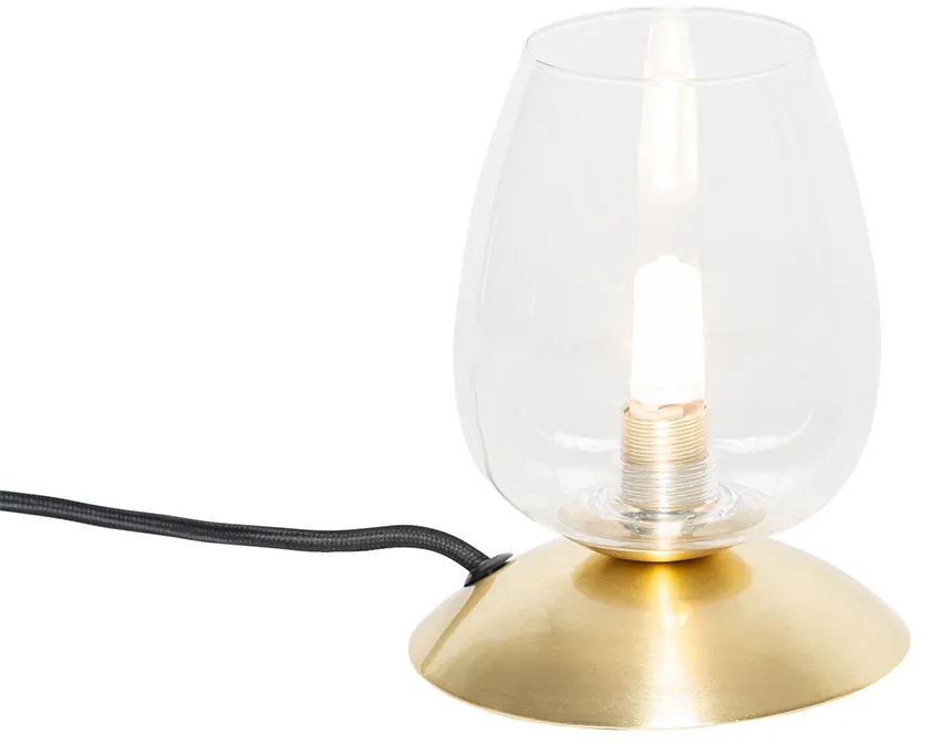 Klasyczna lampa stołowa złota ze szkłem - Elien