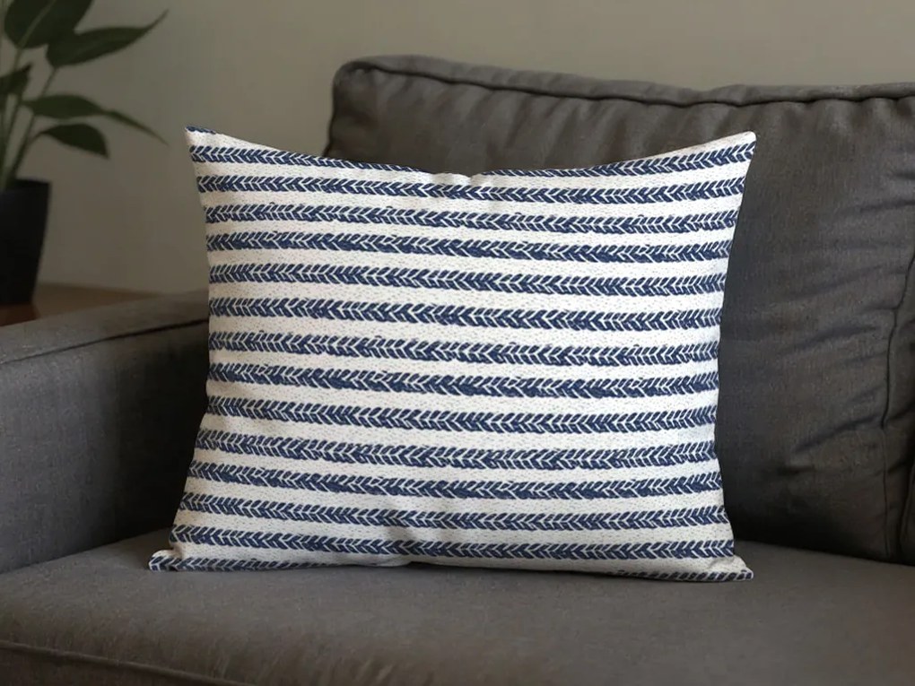 Bawełniana poszewka na poduszkę NAVYSTA POLY 50x70 cm, niebiesko-biała