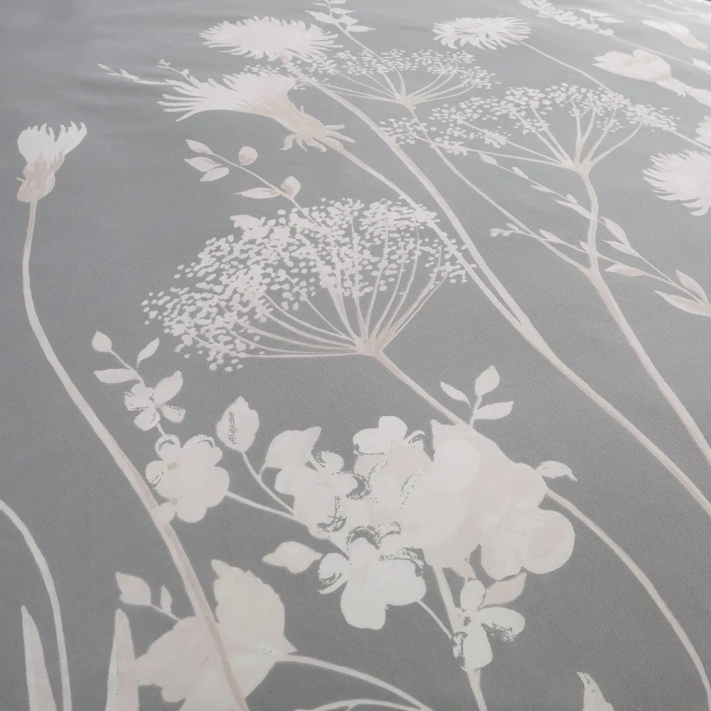 Szara pościel dwuosobowa 230x220 cm Meadowsweet Floral – Catherine Lansfield