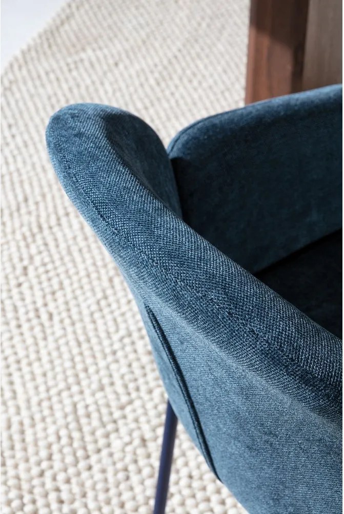 Niebieskie tapicerowane fotele jadalniane zestaw 2 szt. Aslin – MOME