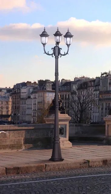 Czarna wysoka stojąca lampa ogrodowa potrójna - 14X S318 F3-R48