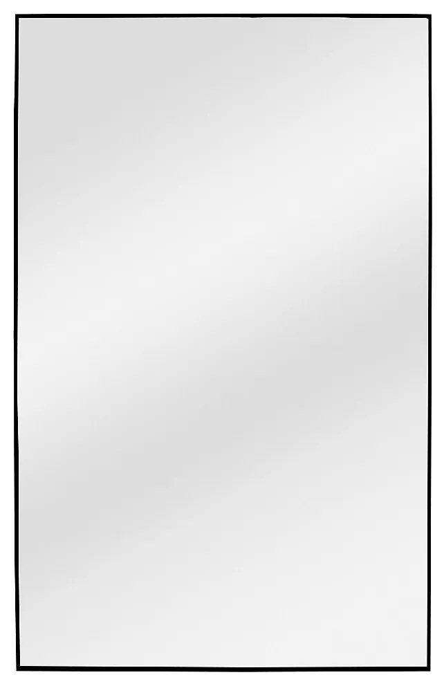 Duże prostokątne lustro z aluminium – szer. 120 × wys. 190 cm – czarne – NIREVA