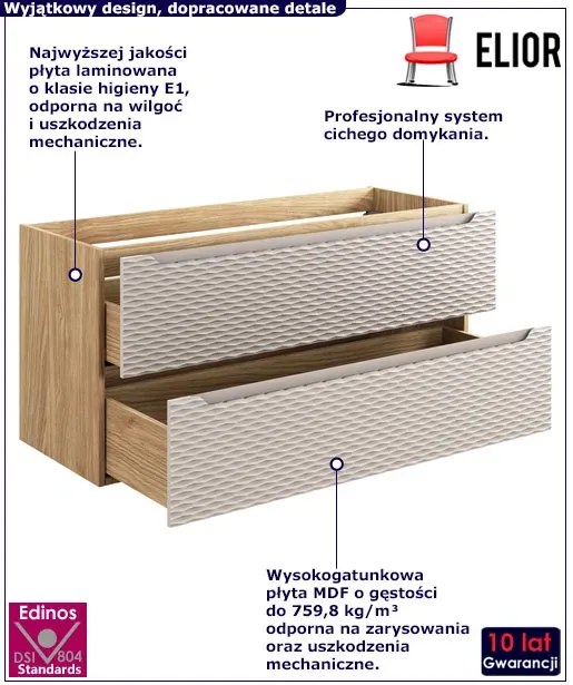 Nowoczesna beżowa szafka łazienkowa pod umywalke D6-B11