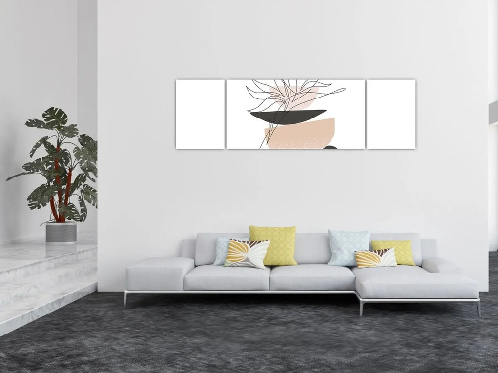Obraz - Line art flowers N⁰1 (170x50 cm)