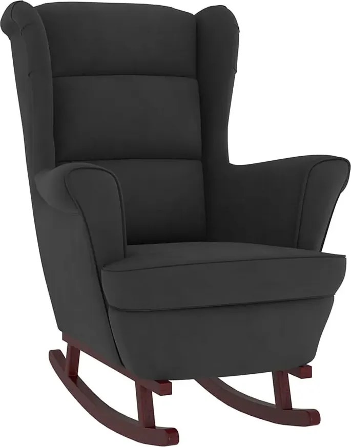 Czarny klasyczny fotel bujany do salonu H6-S33