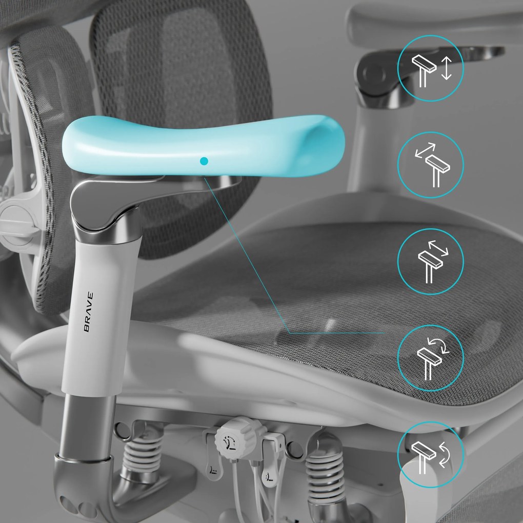 Fotel ergonomiczny szary V-Kinetic