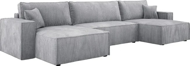 Narożnik POSO XL wolnostojący układ U z funkcją spania w tkaninie Poso 110 DomoHome