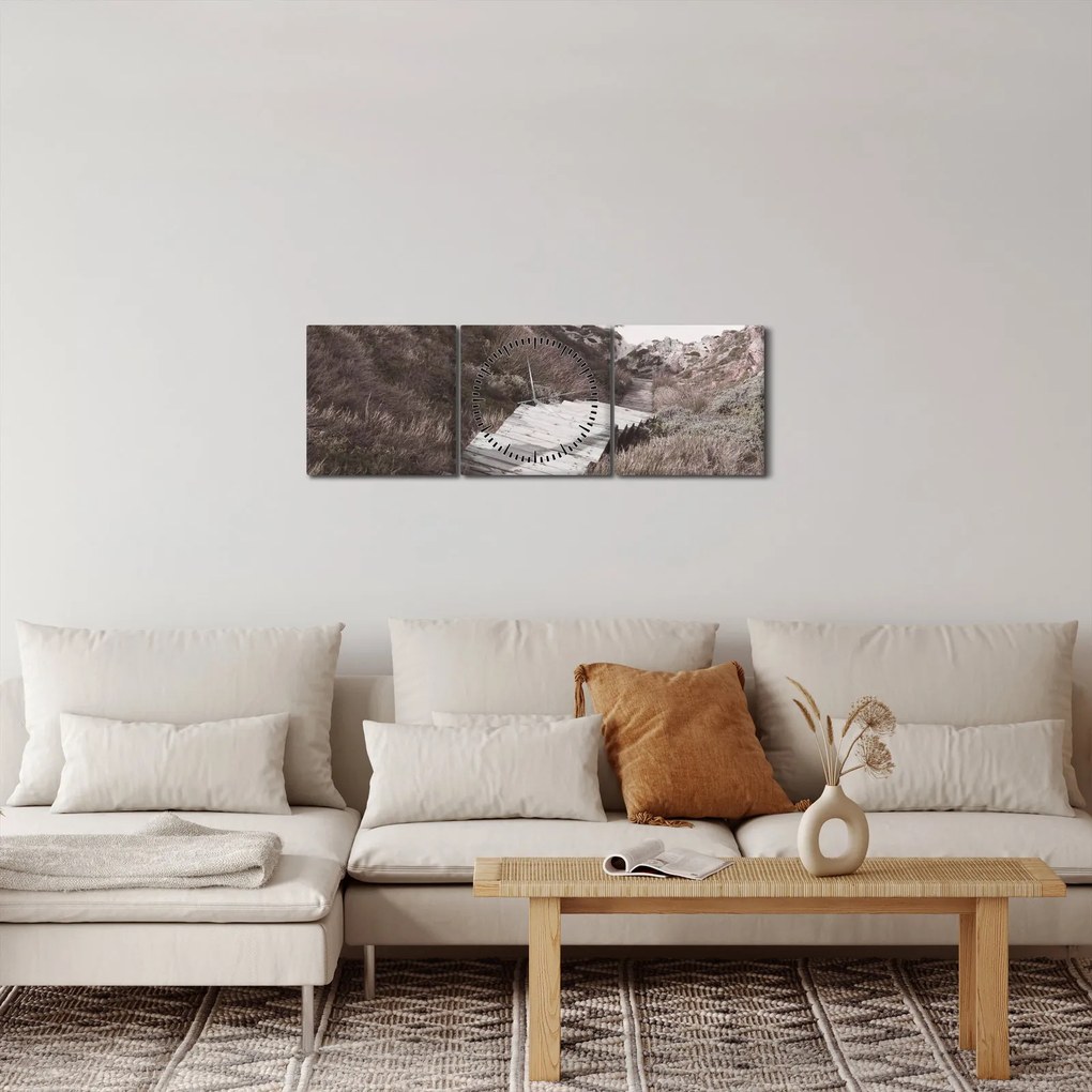 Obraz - Podróż do Szmaragdowego Morza (z zegarem) (90x30 cm)