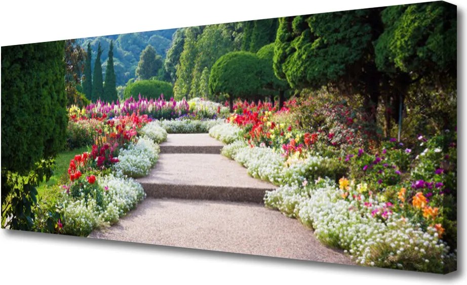 Obraz canvas Romantyczne Schody w Ogrodzie