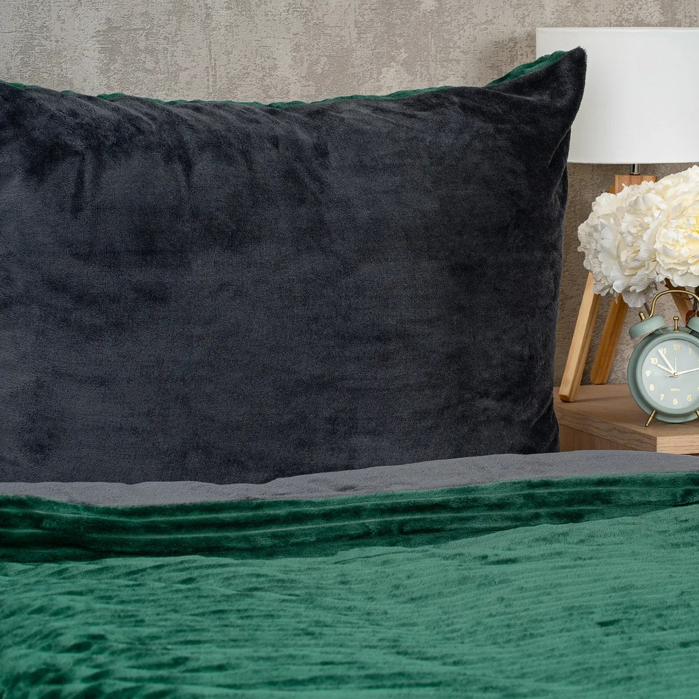 4Home Pościel mikroflanela Stripe zielony, 140 x 200 cm, 70 x 90 cm