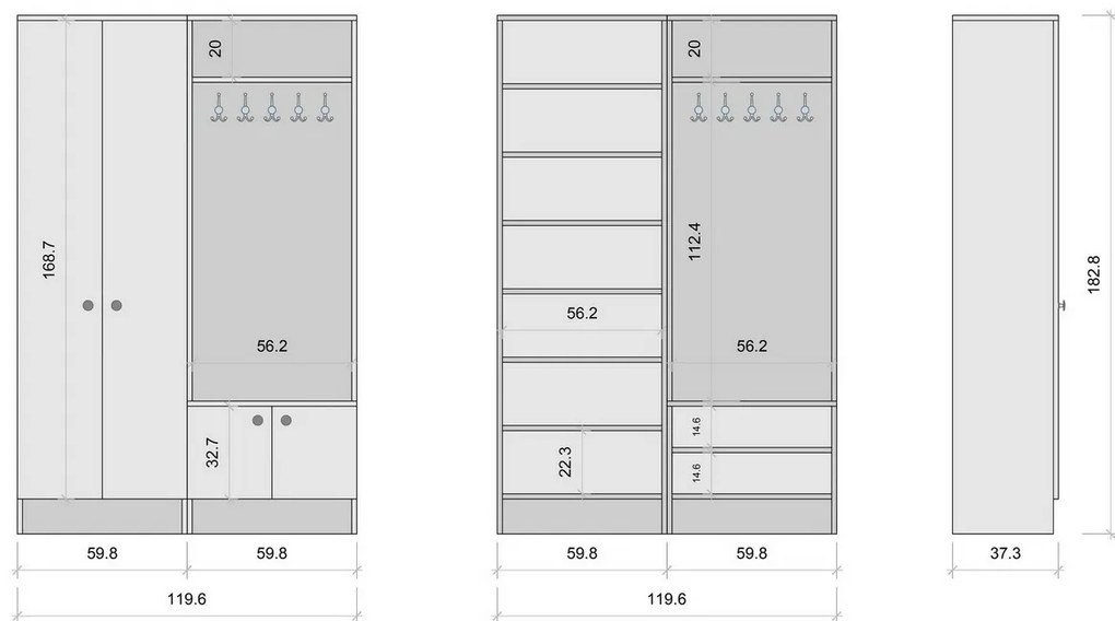 Zestaw do przedpokoju Mia White