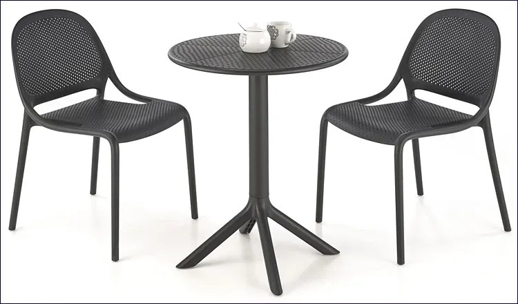 Czarny ażurowy stolik ogrodowy W2-L35