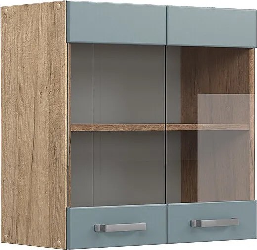 Szklana szafka kuchenna niebiesko-szary 60x31x60 r-line