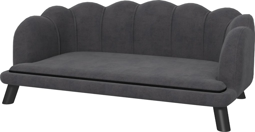 PawHut Sofa dla psa z oparciem Sofa dla zwierząt domowych z drewnianymi nogami Legowisko dla psa Sofa dla kota