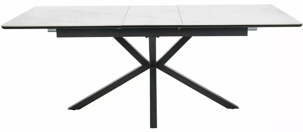 Stół rozkładany LOGAN CERAMIC 160(200)x90 biały mat/czarny mat SIGNAL