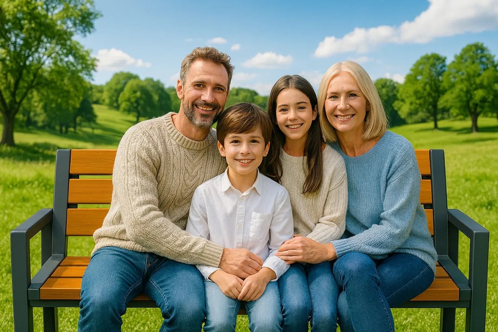 Ogrodowa ławka w kolorze orzech F6-T52