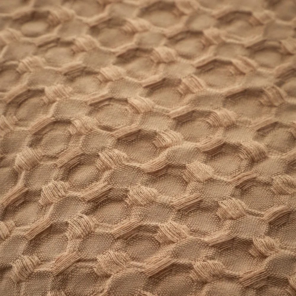 Brązowa pościel dwuosobowa 200x200 cm Muscat Waffle – Pineapple Elephant