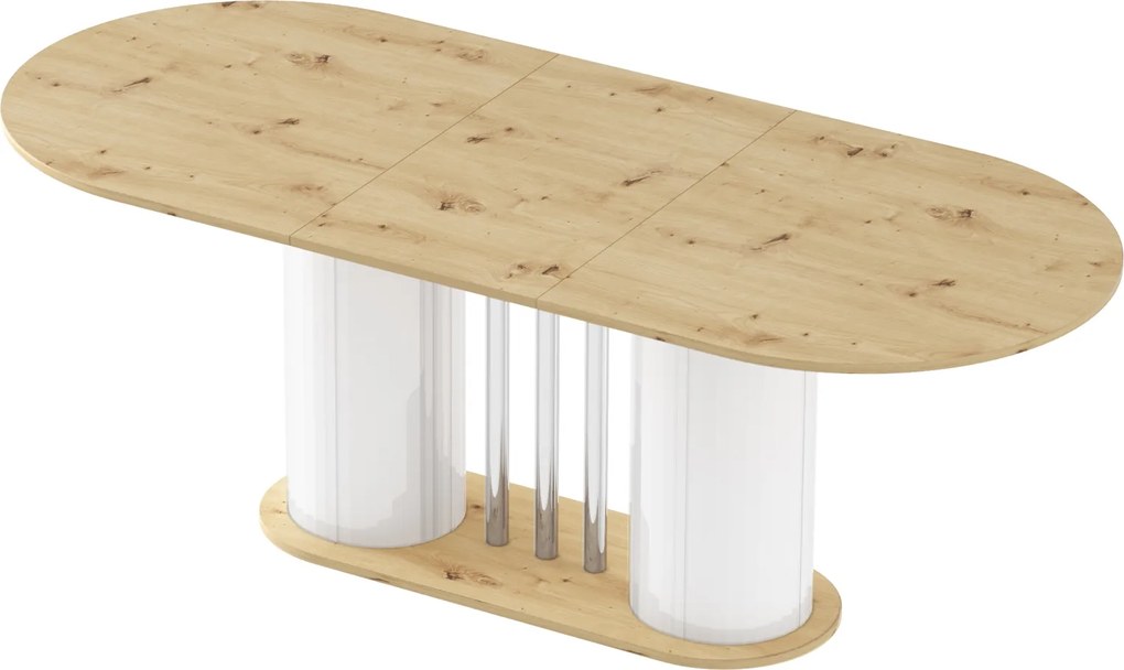 Owalny stół z rozkładanym blatem Cesaro Hubertus dąb