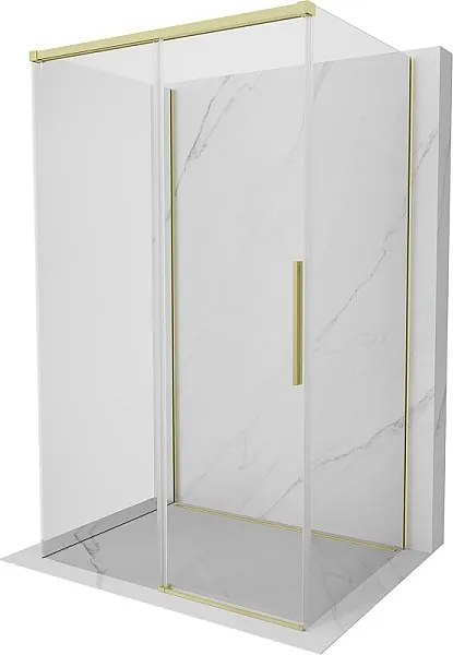 Mexen Rox-3S kabina prysznicowa 3-ścienna rozsuwana 90 x 85 cm, transparent, złota szczotkowana - 8C2-090-085-55-00-3S