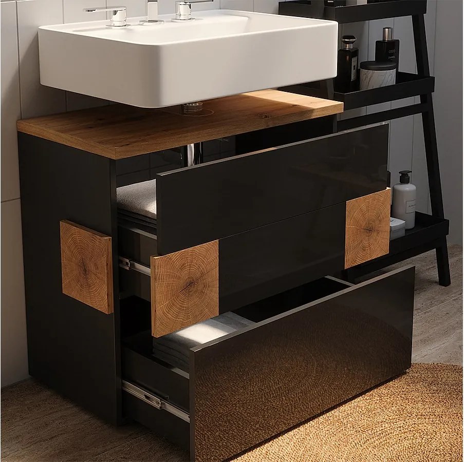 Szafka na wannę antracyt 70x37x64.5 eden