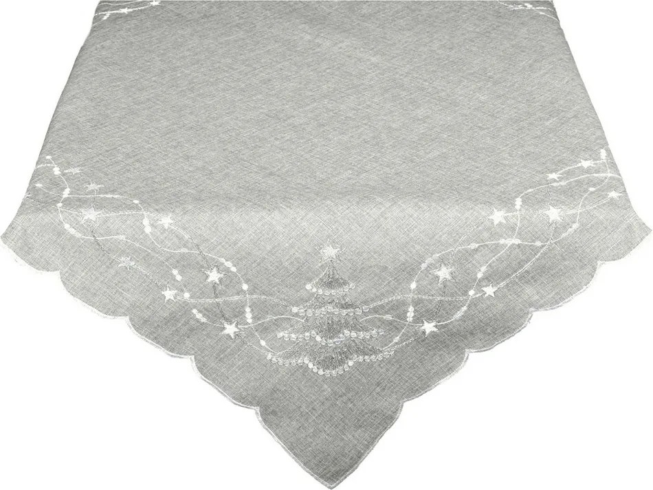 Obrus świąteczny Choinka szary, 40 x 140 cm